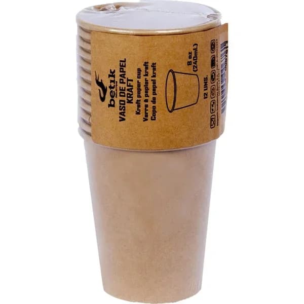 Vasos de papel kraft de 24 cl Betik 12 unidades - 11.71 ud - Imagen del producto en Findit