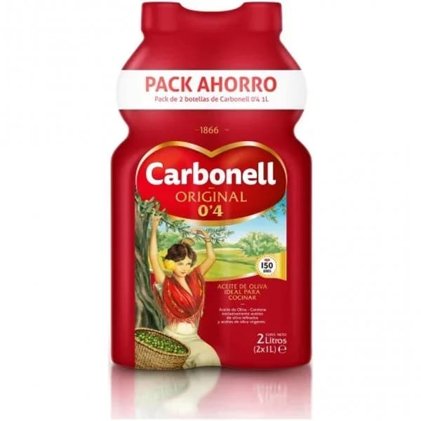 Aceite de oliva original 0,4º Carbonell pack de 2 botellas de 1 l. - 1 ud - Imagen del producto en Findit