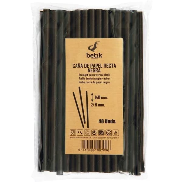 Cañita Papel Recta Negra - 41.67 ud - Imagen del producto en Findit
