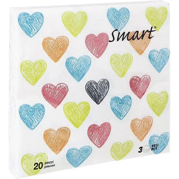 Servilletas de papel decorado con garabatos colorínes, 33x33 cm, paquete 20 uds - 20 ud - Imagen del producto en Findit