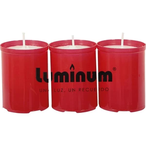 Pack Velón Pequeño Color Rojo - 3 ud - Imagen del producto en Findit