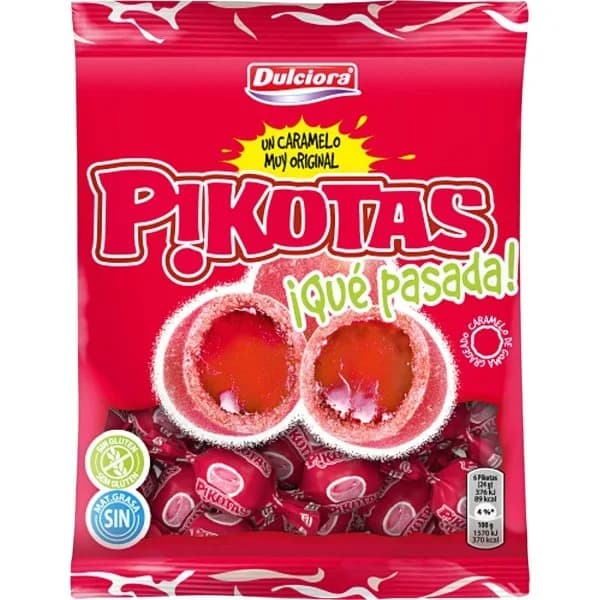 Caramelo de goma relleno sabor cereza Dulciora Pikotas bolsa 100 g - 0.1 kg - Imagen del producto en Findit
