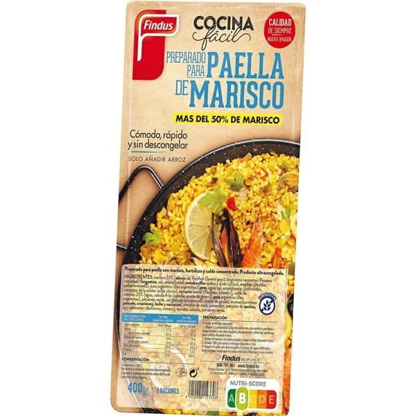 Preparado para paella de marisco FINDUS, bandeja 400 g - 0.4 kg - Imagen del producto en Findit