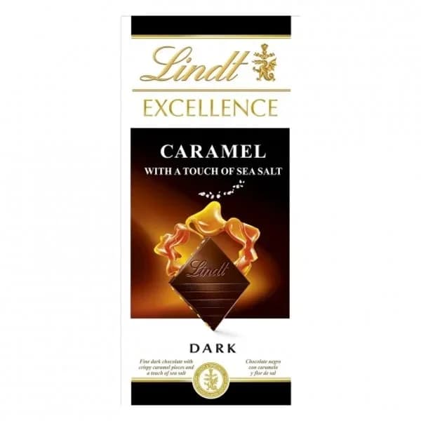 Chocolate negro con caramelo-sal LINDT Excellence, tableta 100 g - 0.1 kg - Imagen del producto en Findit