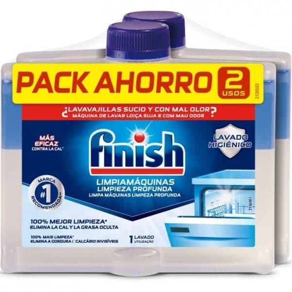 Limpia máquinas lavavajillas FINISH, pack 2x250 ml - 0.5 l - Imagen del producto en Findit