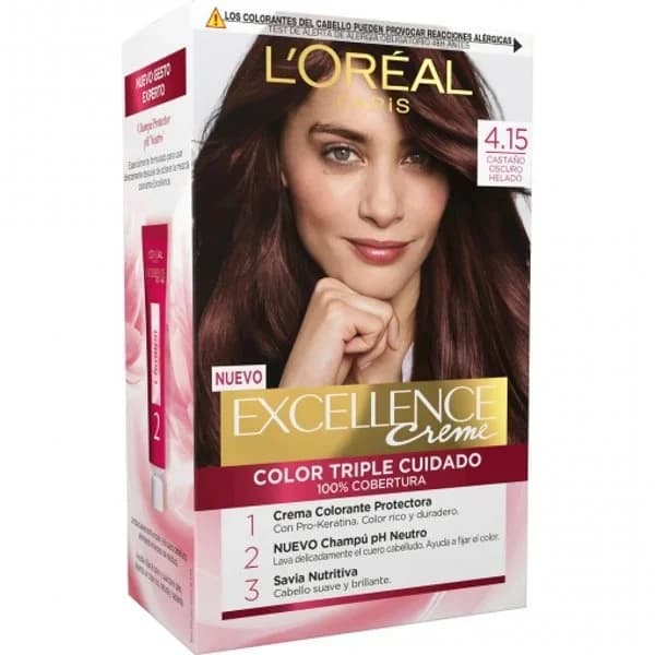 Tinte castaño oscuro helado N.4.15 EXCELLENCE, caja 1 ud. - 1 ud - Imagen del producto en Findit