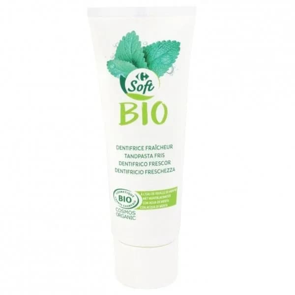 Dentifrico frescor con agua de menta Carrefour Soft Bio 75 ml. - 0.08 l - Imagen del producto en Findit