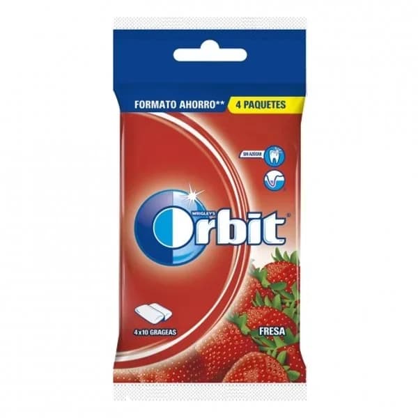 Chicle de fresa en gragea ORBIT, pack 4x14 g - 0.06 kg - Imagen del producto en Findit