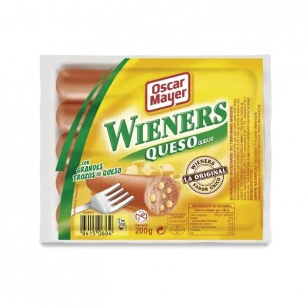 Salchichas Wieners Queso - 0.2 kg - Imagen del producto en Findit