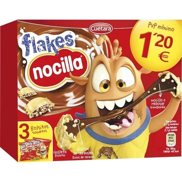 Galletas Flakes Nocilla Cuétara 105 g. - 1 ud - Imagen del producto en Findit
