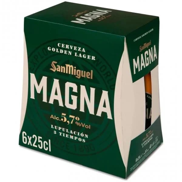 Cerveza Magna SAN MIGUEL, pack botellín 6x25 cl - 1.5 l - Imagen del producto en Findit