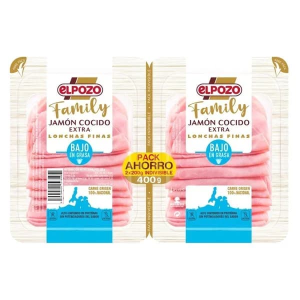 Jamón Cocido Extra Family - 0.45 kg - Imagen del producto en Findit