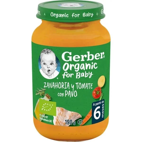 Tarrito zanahoria tomate pavo GERBER, tarro 190 g - 0.19 kg - Imagen del producto en Findit