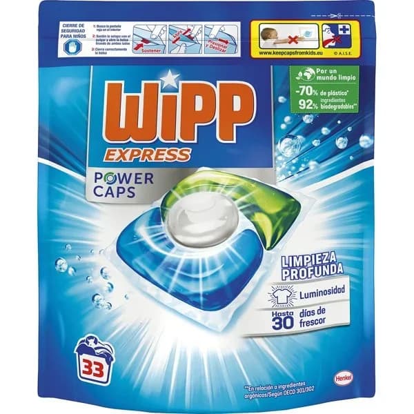 Detergente en capsulas limpieza profunda Power Caps Wipp Express 33 ud. - 1 ud - Imagen del producto en Findit