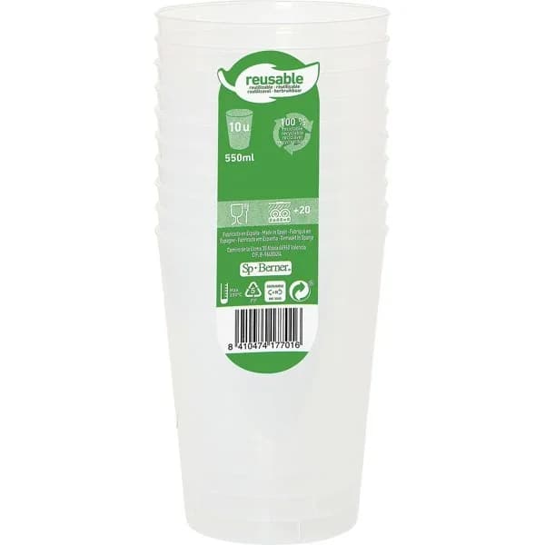 Vaso de Plastico Reutilizable 550Ml - 10.25 ud - Imagen del producto en Findit
