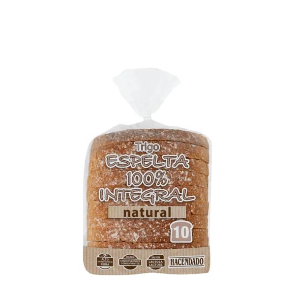 Pan de molde espelta 100% integral Hacendado - 0.4 kg - Imagen del producto en Findit