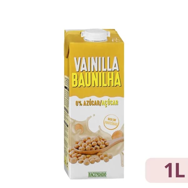 Bebida de soja sabor vainilla Hacendado 0% azúcar - 1 l - Imagen del producto en Findit