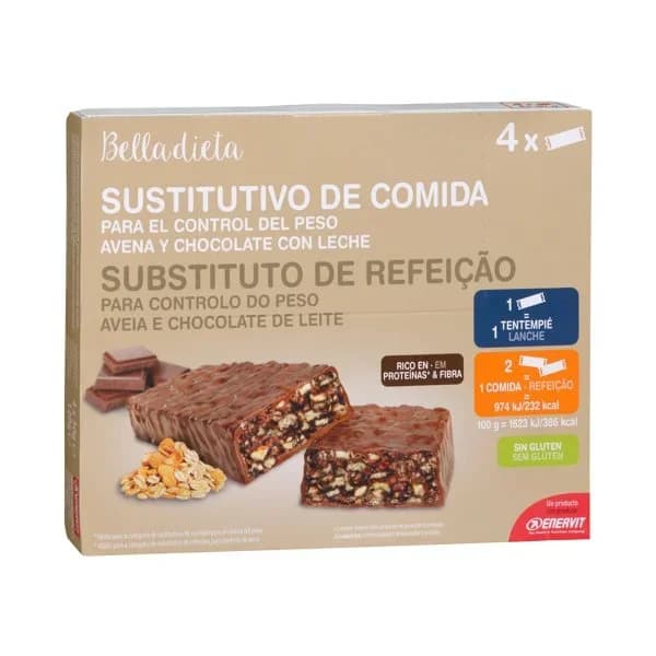 Barritas Sustitutivo de comida Belladieta sabor avena y chocolate con leche - 1 ud - Imagen del producto en Findit