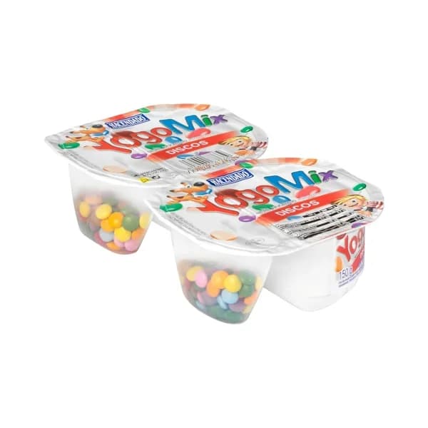 Yogur azucarado YogoMix Discos Hacendado con disquitos chocolateados - 0.3 kg - Imagen del producto en Findit