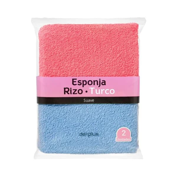 Esponja de baño rizo suave Deliplus - 2 ud - Imagen del producto en Findit