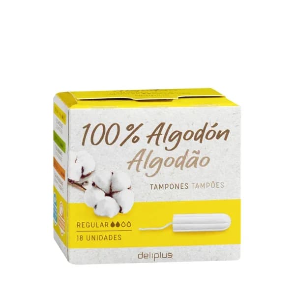 Tampones regular Deliplus 100% algodón - 17.99 ud - Imagen del producto en Findit