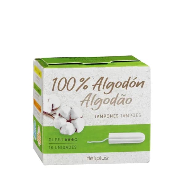 Tampones super Deliplus 100% algodón - 17.99 ud - Imagen del producto en Findit