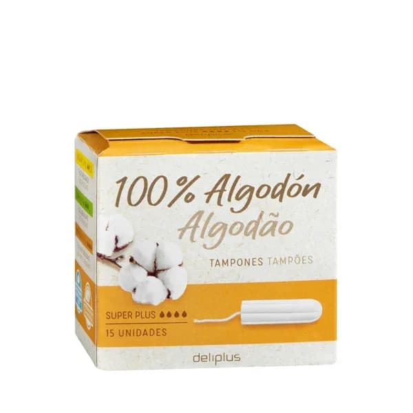 Tampones super plus Deliplus 100% algodón - 14.98 ud - Imagen del producto en Findit