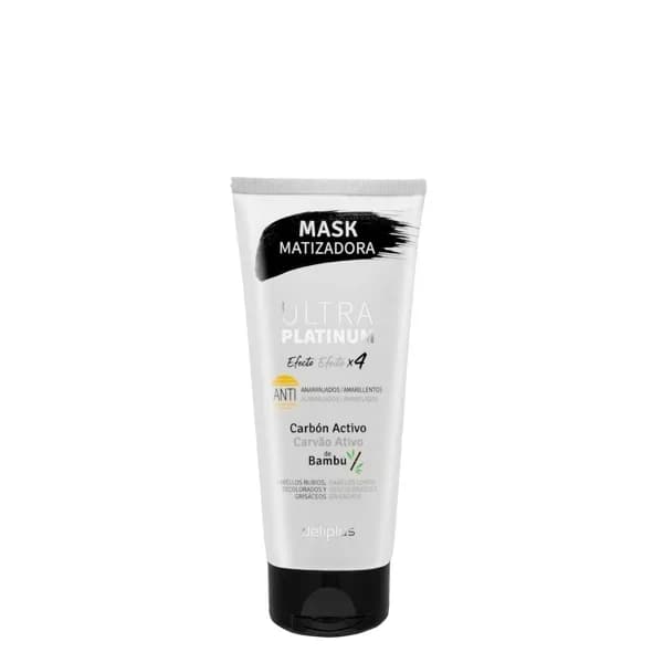 Mascarilla Ultra Platinum Deliplus cabello gris  rubio y decolorado - 0.2 l - Imagen del producto en Findit