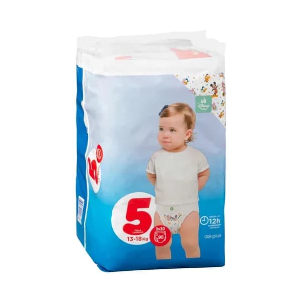Pañales bebé talla 5 de 13-18 kg Deliplus - 89.74 ud - Imagen del producto en Findit