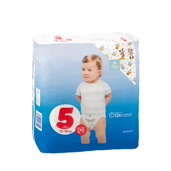 Pañales bebé talla 5 de 13-18 kg Deliplus - 29.95 ud - Imagen del producto en Findit