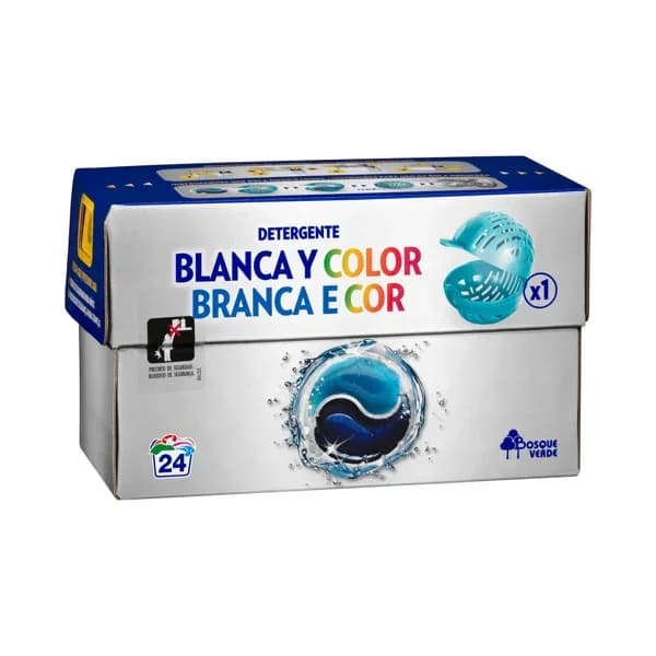 Detergente ropa Blanca y de Color Bosque Verde en cápsulas - 23.91 ud - Imagen del producto en Findit