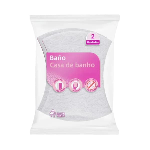 Estropajo baño Bosque Verde fibra blanca - 2 ud - Imagen del producto en Findit