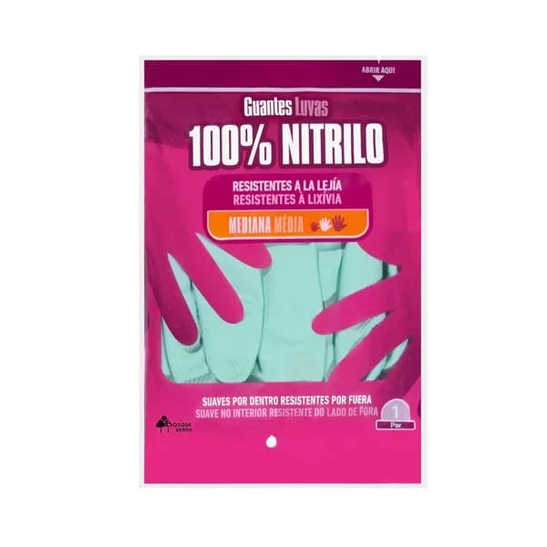 Guantes 100% nitrilo Bosque Verde talla mediana - 2 ud - Imagen del producto en Findit