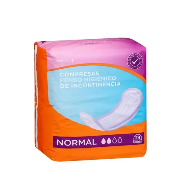 Compresa sin alas de incontinencia Deliplus Normal - 23.93 ud - Imagen del producto en Findit