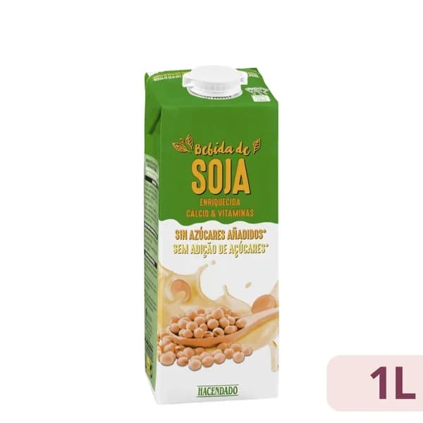 Bebida de soja con calcio y vitaminas Hacendado - 1 l - Imagen del producto en Findit