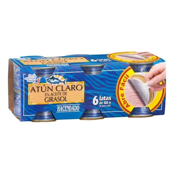 Atún claro en aceite de girasol Hacendado - 0.36 kg - Imagen del producto en Findit