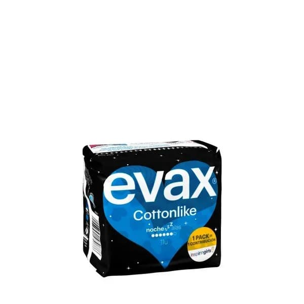 Compresas noche con alas Cottonlike Evax 11 ud. - 11.09 ud - Imagen del producto en Findit