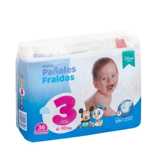 Pañales bebé talla 3 de 4-10 kg Deliplus - 1 ud - Imagen del producto en Findit