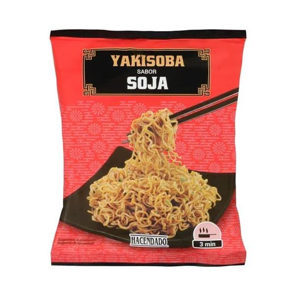 Fideos orientales Yakisoba sabor soja Hacendado - 0.09 kg - Imagen del producto en Findit