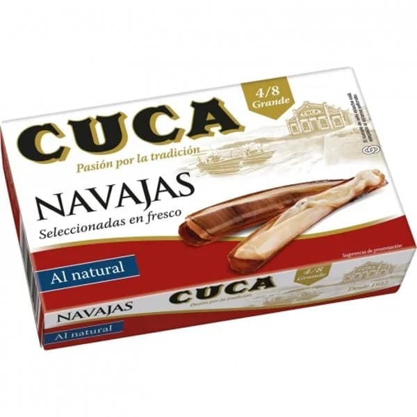 Navaja al natural 4/8 piezas CUCA, lata 65 g - 0.07 kg - Imagen del producto en Findit