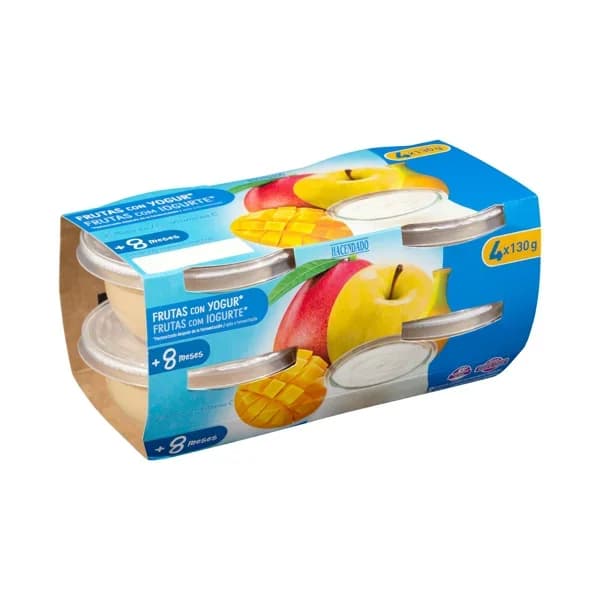 Papilla tres frutas con yogur Hacendado +8 meses - 0.52 kg - Imagen del producto en Findit