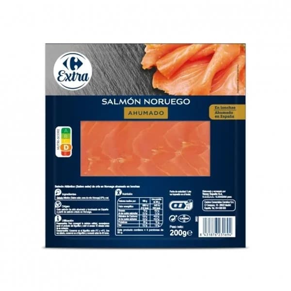 Salmón ahumado noruego Extra Carrefour 200 g - 0.2 kg - Imagen del producto en Findit