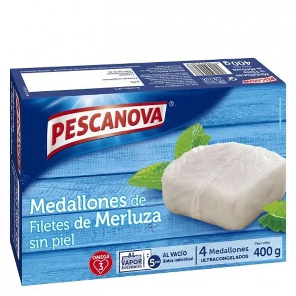 Medallones de merluza PESCANOVA, caja 400 g - 0.4 kg - Imagen del producto en Findit