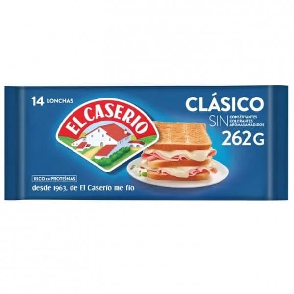 Queso fundido en lonchas clásico El Caserío sin gluten 262 g. - 0.26 kg - Imagen del producto en Findit