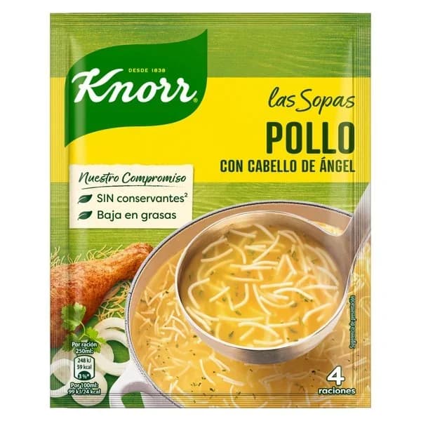 Sopa de pollo con cabello de angel Knorr 71 g. - 0.07 kg - Imagen del producto en Findit