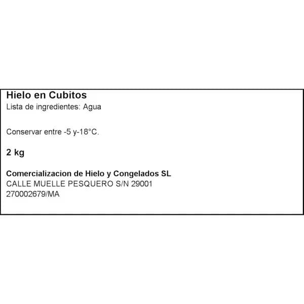 Hielo Cubito Bolsa 2KG - 1.98 kg - Imagen del producto en Findit