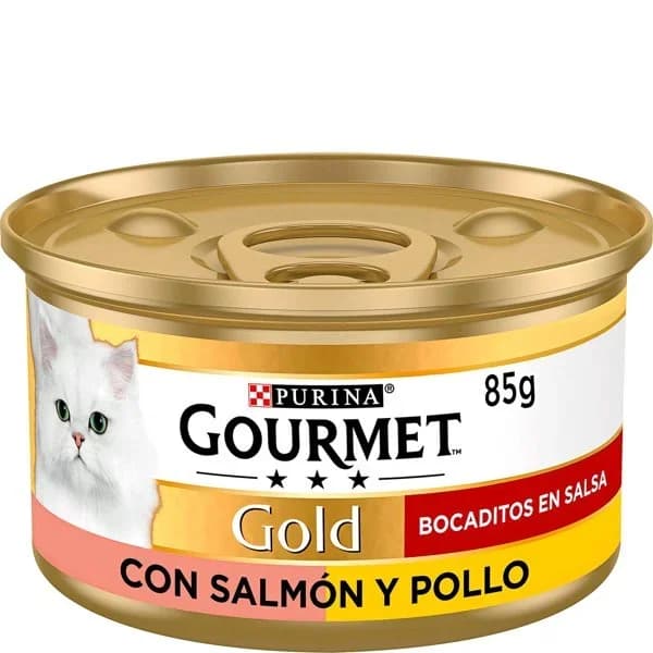 Comida Húmeda Gato Gourmet Salmón y Pollo 85G - 0.09 kg - Imagen del producto en Findit