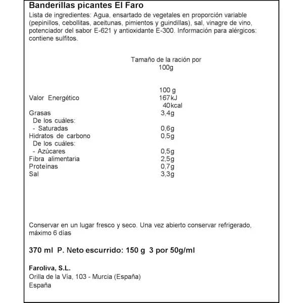 Banderilla Picante 350G - 0.15 kg - Imagen del producto en Findit