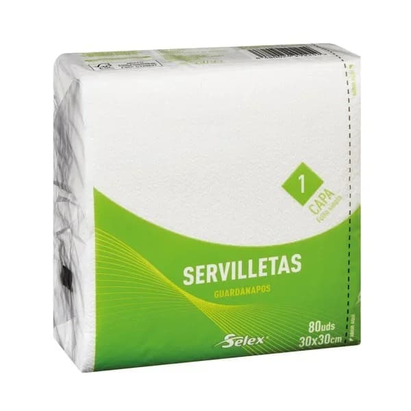 Servilleta Blanca 30x30CM 80UD - 1 ud - Imagen del producto en Findit