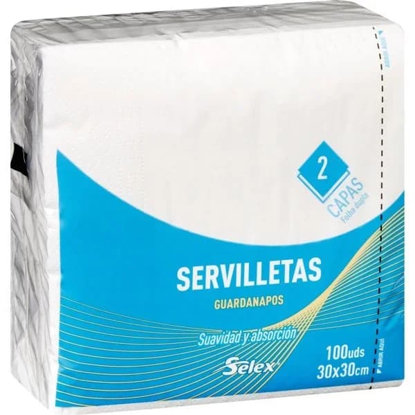 Servilleta Blanca 30x30CM 100UD - 1 ud - Imagen del producto en Findit